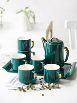 Tea cup kettle set Cup household living room tea cup light luxury water tool modern water cup with tray European tea set