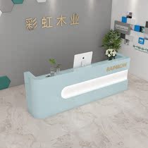 Yoga hall reception desk Simple modern bar Clothing store cashier beauty salon front desk Arc bar table customization