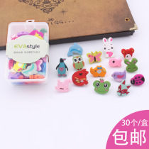 30 cartoon animals cute big head wood pushpin studs colored photo wall felt cloth cork board decoration