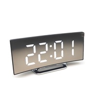 Digital Alarm Clock LED Mirror Clock Large LCD Display Electronic Clock