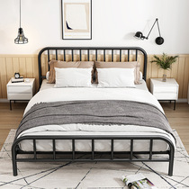 Iron bed reinforced thick double bed 1 5 meters iron frame bed single bed 1 2 meters rental room iron bed simple modern