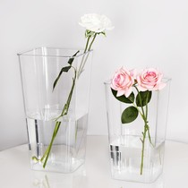  Home Wake-up Bucket Flowers Vase Deep Water Special High Round Acrylic Flower Shop Foster Inserts Plastic Big way Transparent