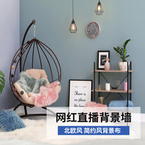 Wide spin basket simple new live room decoration background wall cloth makeup live 3d stereo high definition background no trace curls simple hanging cloth trembles Taobao Taobao