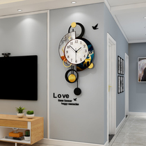 Nordic simple wall clock Living room household fashion creative clock Wall-mounted modern light luxury atmospheric net red watch