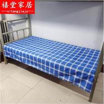 Thickened student dorm sheet with three-piece set for single bed pure blue blue and white beds