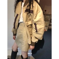 Temperament baseball suit loose jacket short jacket high waist slim skirt two-piece womens new autumn suit