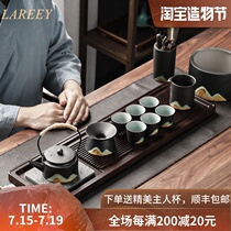 LAREEY Japanese Kung Fu tea set Household gift Dashan glaze painting color ceramic teapot Teacup Heavy bamboo tea plate