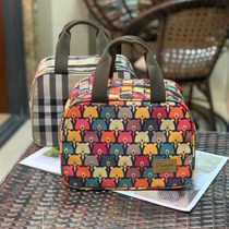 Lunch box bag portable summer waterproof and oil-proof cute bento bag Large capacity office worker canvas bag personality increase