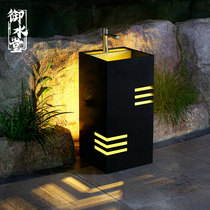 Imperial water Hall stone pillar basin original outdoor courtyard floor-standing light luxury wash basin outdoor stone sink