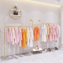 Clothing store shelf wall-mounted display rack womens clothing store special shelf display rack clothes hanger gold