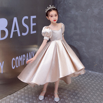 Childrens dress Princess skirt foreign air puffy gauze girls piano performance costume host evening dress high-end summer