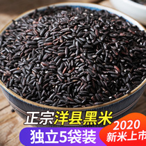 Yangxian black rice grains 2020 new rice Shaanxi Hanzhong whole grain blood glutinous rice porridge rice Five grains black glutinous rice 5 pounds