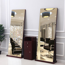  Net red hair mirror table Hair salon dedicated simple fresh modern style Nordic mirror Single-sided floor-to-ceiling mirror Barber shop mirror