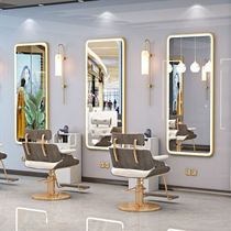 Wall-mounted countertop mirror high-grade new special mirror Barbershop mirror table Hair belt Nordic fashion store round mirror single-sided mirror