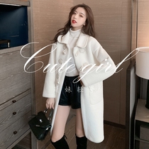 sandro asw Korean version of long woolen coat women 2021 autumn and winter celebrities loose warm long sleeve coat