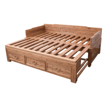 New Chinese Solid Wood Old Wood Elmrohan Bed Push and Drag Stretching Bed Restore Bed Restore