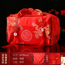 Wedding baggage leather wrapped cloth Festive high-grade maiden dowry Chinese wedding large red wedding dowry supplies