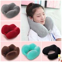Train hard seat sleeping neck Plane travel steam student lunch break Men and women cute cartoon u-shaped pillow