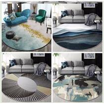 European abstract round living room coffee table carpet Household hanging basket Computer table floor mat Bedroom room bedside blanket customization