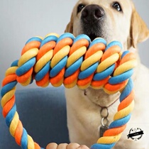 Big dog interactive bite-resistant cotton rope toy PET tooth cleaning and molar stick Golden retriever Samoyed puppy dog knot pull ring