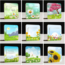 Cute home room decoration switch sticker wall sticker modern simple self-adhesive panel socket blocking anti-dirty sticker