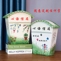 Large letter box hanging wall with lock opinion box newspaper box heart consultation creative mailbox large medium and small school mailbox