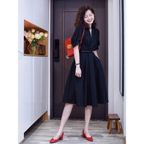 Summer chic and stunning little black dress design sense niche cold wind texture high sense Korean dress womens clothing
