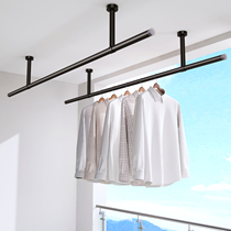 Balcony drying rod top mounted stainless steel fixed drying rack Household rod drying rod drying rack Drying artifact