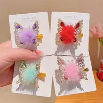 Childrens hairpie girls water drill moves butterfly hair babys stereo flying wings head girl headdress