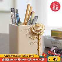 Fashion simple cute pen holder Creative desk supplies Pen bucket Student desktop stationery sundries storage box ornaments