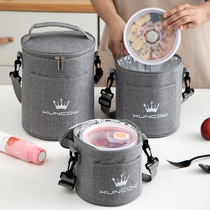Rice bag lunch bag Bento bag insulated barrel bag hand round lunch box lunch box rice drum insulation bag with rice tote bag
