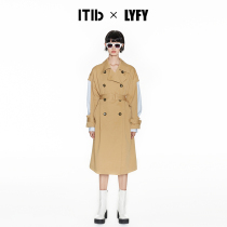 ITIB × LYFY designer joint Autumn new splicing shirt sleeves loose outline windcoat jacket woman