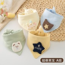 Double Layer Pure Cotton Baby Saliva Towel Baby Triangle Towel Around Mouth Pocket Double Press Button Newborn Child Scarves Super Soft Spring Summer