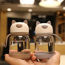 New water cup high temperature resistant cup female cute easy to carry heat-resistant creative high-end office Nordic style couple