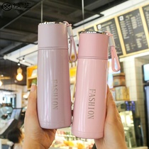 ins Simple thermos cup woman with lid can drink water with cup Cute student creative fresh Japanese cup adult