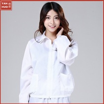 Anti-static split suit Dust-free clothes suit Blue and white zipper short top Electronic factory dust-proof mens and womens overalls