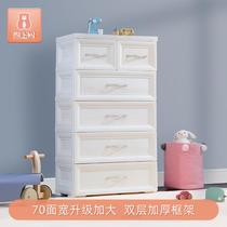 Double door large cartoon childrens wardrobe Multi-layer combination baby storage cabinet Drawer baby storage small wardrobe