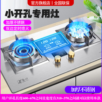 600 small opening size gas stove double stove natural gas stainless steel timing household fierce fire stove Xingtian 688