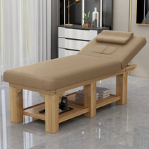 Solid Wood beauty bed beauty salon massage bed massage bed six legs thick solid ear embroidery bed