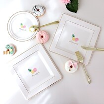 White large paper plate Disposable birthday decoration Dessert table Party supplies Cake plate ins wind picnic plate