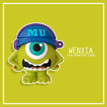 Wen Xia ins green big eyes for Airpods protective cover three-dimensional Apple wireless Bluetooth earphone set 2 3 generation Pro cartoon anti-drop soft anti-drop ear cap silicone hand hanging cute female