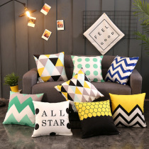 * Nordic fashion simple black and white pillow short plush sofa cushion office pillow car cushion waist pillow