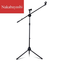 Add coarse thickened microphone microphone frame retractable three-foot floor-type double wheat live soundcylinder shelf bracket