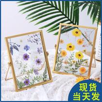 Dried flower photo frame Nordic style geometric metal glass table plant specimen diy embossed 4 6 7 inch creative gold