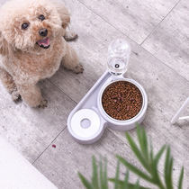 Stainless steel pet double bowl automatic drinking device dog bowl cat bowl dog feeding leak-proof wet mouth supplies