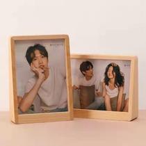 New trapezoidal beech photo frame 6 inch 7 inch 8 inch photo frame creative solid wood photo frame couple photo diy table