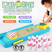 4532 Puzzle Interactive Table Game Toy Frog Bowling Table Bowling Ball Pinball Launcher Board Game Toy