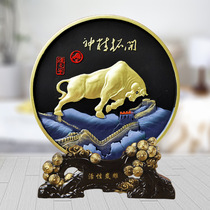 New Chinese handicrafts living room office ornaments home housewarming gifts cow ornaments customization