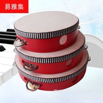 Orff musical instrument percussion instrument tambourine tambourine early education teaching aids Red 8 inch tambourine