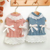 2020 new pet autumn and winter warm and comfortable home clothes cat costume temperament Princess Lady wool skirt